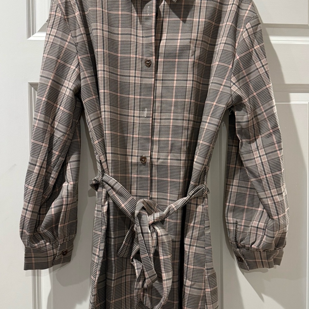 Plaid Belted Women's Dress